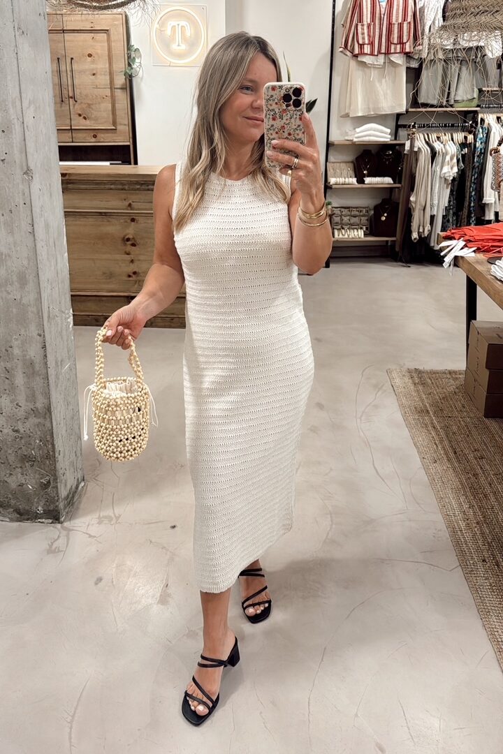 Vestido punto beige